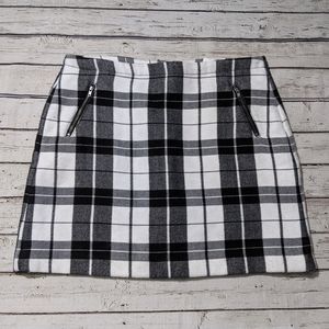 Stylus Black & White Plaid Skirt